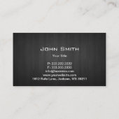 金ゴールドエレガントリングや輪モノグラムダークウッドビジネスカード 名刺 (裏面)