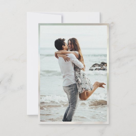 金ゴールドエレガントリングや輪写真結婚式の日付の保存 出欠カード (裏面)