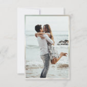 金ゴールドエレガントリングや輪写真結婚式の日付の保存 出欠カード (裏面)