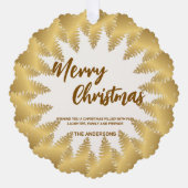 金ゴールドエレガントリースパインの木メリークリスマスのために オーナメントカード (正面)