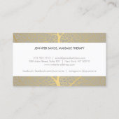 金ゴールドエレガントリーフツリーパターンロイヤリティカード 名刺 (裏面)