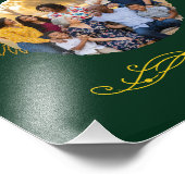 金ゴールドエレガントリーフファーンクリスマスウッドウォールアート フォトプリント            (角)