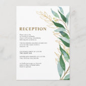 金ゴールドエレガントリーフ緑結婚披露宴 エンクロージャーカード (正面)