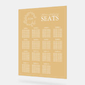 金ゴールドエレガントリープクレストモノグラ結婚ムの座席 アクリルサイン (傾斜)