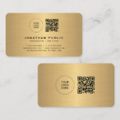 金ゴールドエレガントルックロゴの丸い角をアップロード 名刺 (正面/裏面)