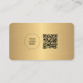 金ゴールドエレガントルックロゴの丸い角をアップロード 名刺 (裏面)