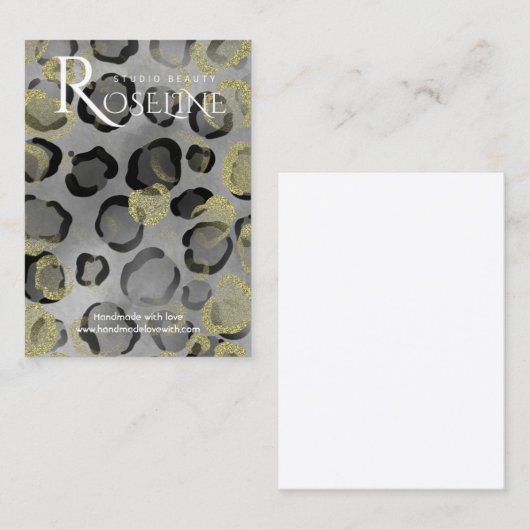 金ゴールドエレガントレオパード印刷表示カード 名刺 (正面/裏面)