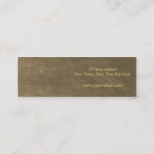 金ゴールドエレガントレザースタッドイヤリングシック表示 スキニー名刺 (裏面)