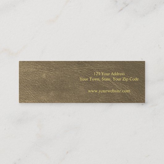 金ゴールドエレガントレザースタッドイヤリングシック表示 スキニー名刺 (裏面)