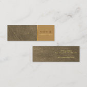 金ゴールドエレガントレザースタッドイヤリングシック表示 スキニー名刺 (正面/裏面)