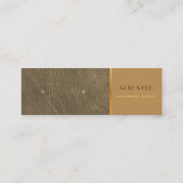 金ゴールドエレガントレザースタッドイヤリングシック表示 スキニー名刺