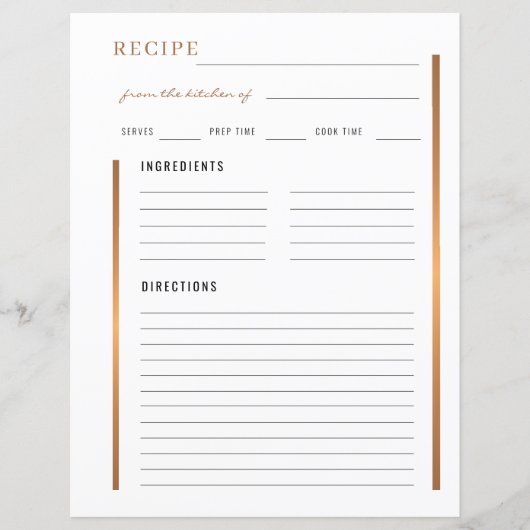 金ゴールドエレガントレシピの台所から空白の (正面)