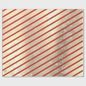 金ゴールドエレガントレッドクリスマススノーフレークパターン ラッピングペーパー (フラット)