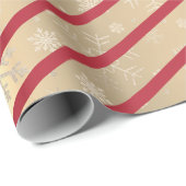 金ゴールドエレガントレッドクリスマススノーフレークパターン ラッピングペーパー (ロールコーナー)