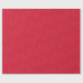 金ゴールドエレガントレッドクリスマスツリーラッピング紙 ラッピングペーパー (フラット)