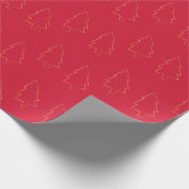 金ゴールドエレガントレッドクリスマスツリーラッピング紙 ラッピングペーパー (角)