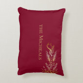 金ゴールドエレガントレッドジョイパーソナライズされたクリスマス アクセントクッション (裏面(縦))