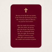 金ゴールドエレガントレッドピンクフローラ記念カード (裏面)