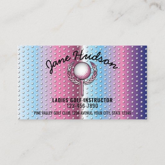 金ゴールドエレガントレディースゴルフデザイン 名刺 (裏面)