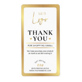 金ゴールドエレガントロゴのご注文ありがとうございます ラベル (正面)