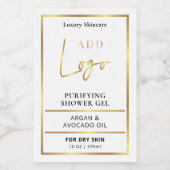 金ゴールドエレガントロゴ8～16 OZコスメティックボトルラベル フードラベル (シングルラベル)