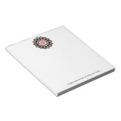 金ゴールドエレガントロゼットモノグラムパーソナライズされたメモ帳 ノートパッド (アングル)