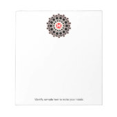 金ゴールドエレガントロゼットモノグラムパーソナライズされたメモ帳 ノートパッド (正面)