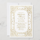 金ゴールドエレガントロマン華美ヴィンテージブライダルシャワー 招待状 (正面)