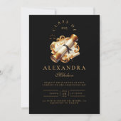 金ゴールドエレガントロースクール卒業 招待状 (正面)