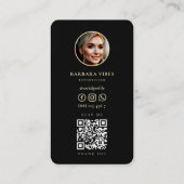 金ゴールドエレガントロータスウェルネスホリスティックセラピスト 名刺 (裏面)