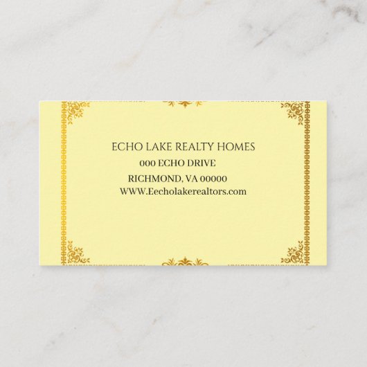 金ゴールドエレガントロータスビジネスカード前面 名刺 (裏面)