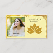 金ゴールドエレガントロータスビジネスカード前面 名刺 (正面)