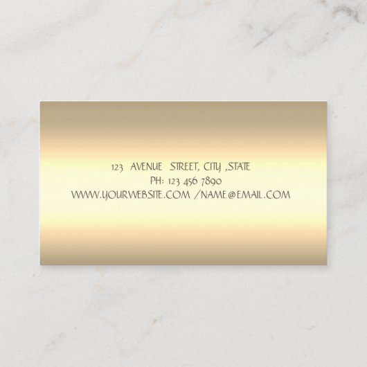 金ゴールドエレガントロータスフラワーヨガインストラクター 名刺 (裏面)