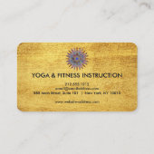 金ゴールドエレガントロータスフラワーロゴヨガ 名刺 (裏面)