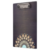 金ゴールドエレガントロータスマンダラウッドヨガインストラクター クリップボード (左)