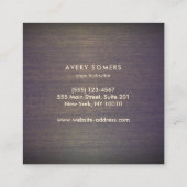 金ゴールドエレガントロータスマンダラウッドヨガインストラクター スクエア名刺 (裏面)