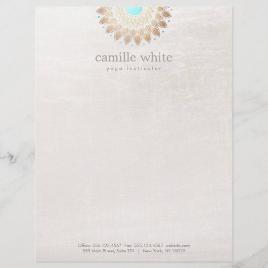 金ゴールドエレガントロータスマンダラ自然医学 レターヘッド (正面)