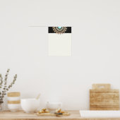 金ゴールドエレガントロータスマンダラ ポスター (キッチン)