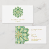 金ゴールドエレガントロータスヨガインストラクターマンダラ事業 名刺 (正面/裏面)