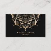 金ゴールドエレガントロータスヨガインストラクター曼荼羅 名刺 (正面)