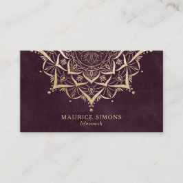 金ゴールドエレガントロータスヨガインストラクター曼荼羅 名刺