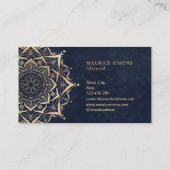 金ゴールドエレガントロータスヨガインストラクター曼荼羅 名刺 (裏面)