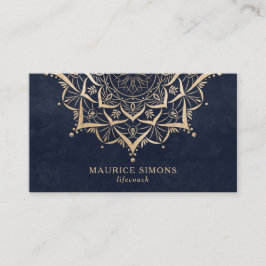 金ゴールドエレガントロータスヨガインストラクター曼荼羅 名刺