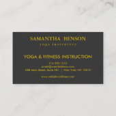 金ゴールドエレガントロータロゴブラックエレガントフローラヨガ 名刺 (裏面)