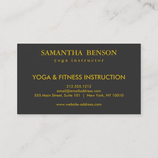 金ゴールドエレガントロータロゴブラックエレガントフローラヨガ 名刺 (裏面)