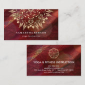 金ゴールドエレガントロータロゴヨガ瞑想ウェルネス 名刺 (正面/裏面)