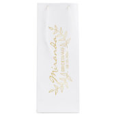 金ゴールドエレガントローレパーソナライズされたルBridesmaids ワインギフトバッグ (正面)