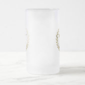 金ゴールドエレガントローレルリースモノグラム フロストグラスビールジョッキ (中央)