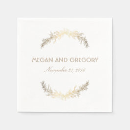 金ゴールドエレガントロー結婚レルホワイト スタンダードカクテルナプキン