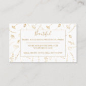 金ゴールドエレガントワイルドフラワースケッチフェミニン 名刺 (裏面)